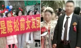 Dàn người yêu cũ của chú rể đến “công phá” đám cưới, cầm băng-rôn dọa kể hết chuyện