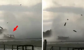 Video vòi rồng nước lao thẳng vào thuyền du lịch ở Thái Lan, lật úp thuyền trong tích tắc