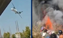 Video ghi lại hình ảnh chiếc máy bay ở Nepal trước khi lao xuống đất và bốc cháy