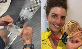 Trong cái khó ló cái khôn: VĐV Olympic Tokyo sửa mũi thuyền đua bị hư bằng một vật bất ngờ