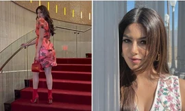 Hoa hậu Hoàn vũ Harnaaz Sandhu lại khoe dáng catwalk, không giấu được vòng eo lớn hơn hẳn
