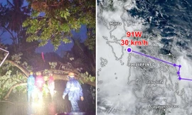 Áp thấp 91W gây mưa dữ dội, sạt lở tại Philippines, dự báo thành bão khi đi vào Biển Đông