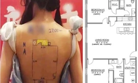 Vẽ sơ đồ nhà đất lên lưng người mẫu nữ để quảng cáo, công ty bất động sản bị chỉ trích