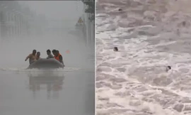 Video nước lụt dâng đột ngột cuốn trôi nhóm du khách ở Trung Quốc, ai nhìn cũng “đứng tim”