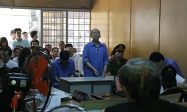 Các bị cáo tài tòa. Ảnh: Tân Châu