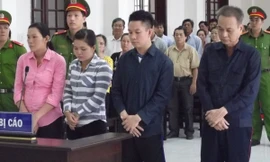 Các bị cáo tại phiên toà.