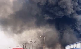 Tiền Giang: Cháy lớn tại công ty sản xuất bao bì ở Cái Bè