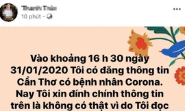 Cần Thơ: Nữ bác sĩ bị mời làm việc vì đăng tin sai sự thật về dịch Corona