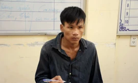 Đối tượng Thanh tại cơ quan công an. 