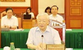 Tập thể Bộ Chính trị làm việc với Ban Thường vụ Thành ủy Thành phố Hồ Chí Minh