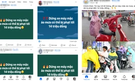 Công an bác thông tin 'dừng xe máy mặc áo mưa có thể bị phạt tới 14 triệu đồng' 