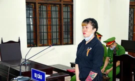 Bị cáo Giàng Thị Lan tại phiên tòa.