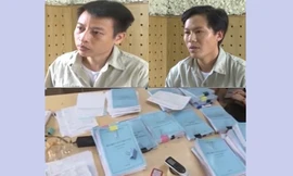 Hai đối tượng cầm đầu đường dây mua bán trái phép hóa đơn GTGT trị giá giao dịch hàng nghìn tỷ đồng, bị Công an Phú Thọ xử lý. Ảnh: An ninh Thủ đô