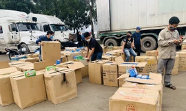 Lô hàng hơn một triệu chiếc khẩu trang bị bắt giữ tại Cửa khẩu đường bộ số 2 Kim Thành.