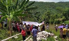 Hiện trường nơi ba nữ sinh chết đuối.