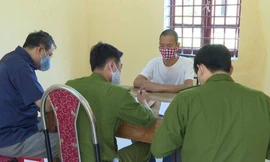 Đối tượng Bùi Như Thế tại cơ quan Công an.