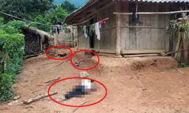 Hiện trường vụ án ở bản Huổi Chá. 