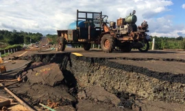 Đường tránh 250 tỉ đồng qua thị trấn Chư Sê tiếp tục sụt nún