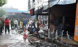 Hiện trường vụ cháy shop hoa