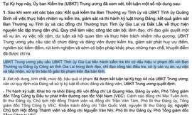 Nội dung đăng tải trên Trang thông tin điện tử Uỷ ban Kiểm tra Trung ương