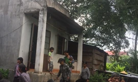 Hiện trường vụ trai làng hỗn chiến.