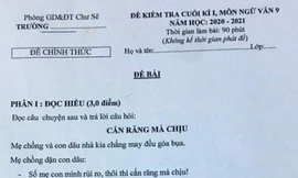 Đề kiểm tra môn Ngữ văn của Phòng GD&ĐT huyện Chư Sê