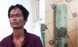 Đối tượng Nay Yúi và hung khí gây án. Ảnh Công an tỉnh Gia Lai