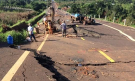 Đoạn đường tránh 250 tỷ đồng qua huyện Chư Sê thời điểm bị hỏng