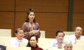 Đại biểu Ksor H’Bơ Khăp chất vấn cuối năm 2020. Ảnh QH