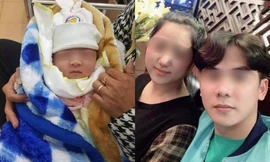 Bé sơ sinh được nhận nuôi và chị N.T.T.T và chồng trước khi mất tích 
