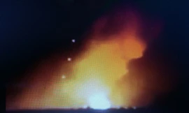 Hình ảnh vụ nổ lớn xảy ra tại xã Kdang