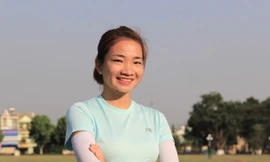 VĐV Nguyễn Thị Oanh tại Quảng trường Đại Đoàn Kết