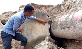 Một vị trí bị hỏng nghiêm trọng tại Kênh Plei Keo