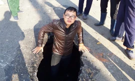 Hố tử thần xuất hiện trên đường Phan Đình Phùng