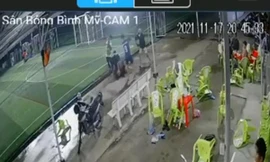 Hiện trường vụ việc. Ảnh camera ghi lại