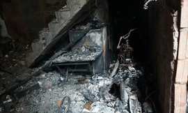 Bên trong căn nhà bị cháy.