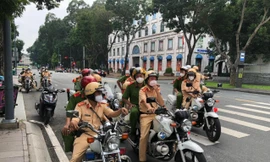 Lực lượng 363 tuần tra kiểm soát đảm bảo an ninh trật tự.