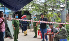 Lực lượng chức năng phong tỏa hiện trường.