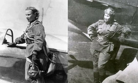 Lydia Litvyak bên cạnh chiếc Yak-1 của mình. Ảnh: War History.