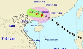 Vị trí, hướng di chuyển của bão số 7. (Ảnh: NCHMF).