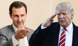 Tổng thống Mỹ Donald Trump (bên phải) và Tổng thống Syria Bashar Al-Assad.