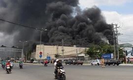 Hiện trường vụ cháy. Ảnh: Hoà Hội.