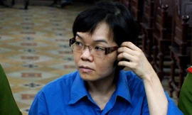 Huỳnh Thị Huyền Như trong một lần hầu tòa. Ảnh: Tân Châu.