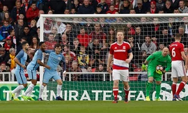 Đánh bại Boro là bước chạy đà tốt của Man City trước khi họ trở lại với vòng 1/8 Champions League. Ảnh: Reuters.