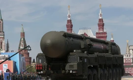 Tên lửa đạn đạo liên lục địa Yars của Nga. Ảnh: AP.