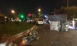Xe cẩu gây tai nạn liên hoàn ở Hà Nội, 2 người thương vong