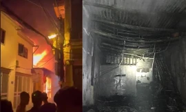 Ngôi nhà trong ngõ bị lửa thiêu rụi