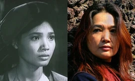 Lê Vân năm 22 tuổi (trái) trong vai chị Dậu.