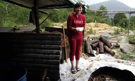 Mưa đá tại huyện Tây Giang ngày 23/4. Ảnh. CTV.