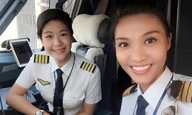 Cơ trưởng Đông Phương (trái) và cơ phó Ngọc Bích. Ảnh: NVCC